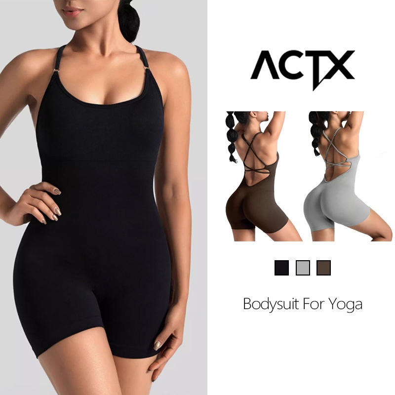 Jumpsuit Setelan Yoga Wanita Seksi, Baju Olahraga Punggung Terbuka, Nyaman & Stylish