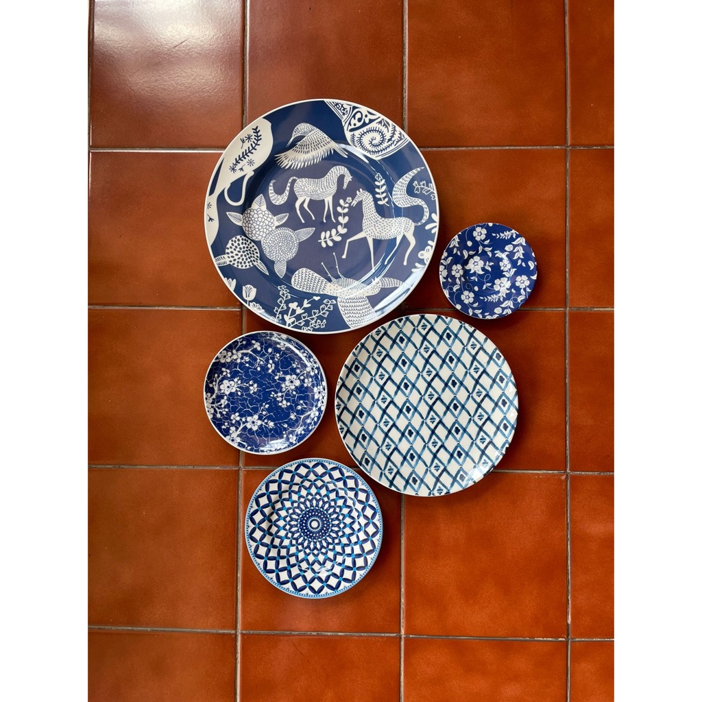 Set Walldecor Piring Keramik Classic Blue/Piring Keramik Pajangan Dinding/FREE KAWAT GANTUNG