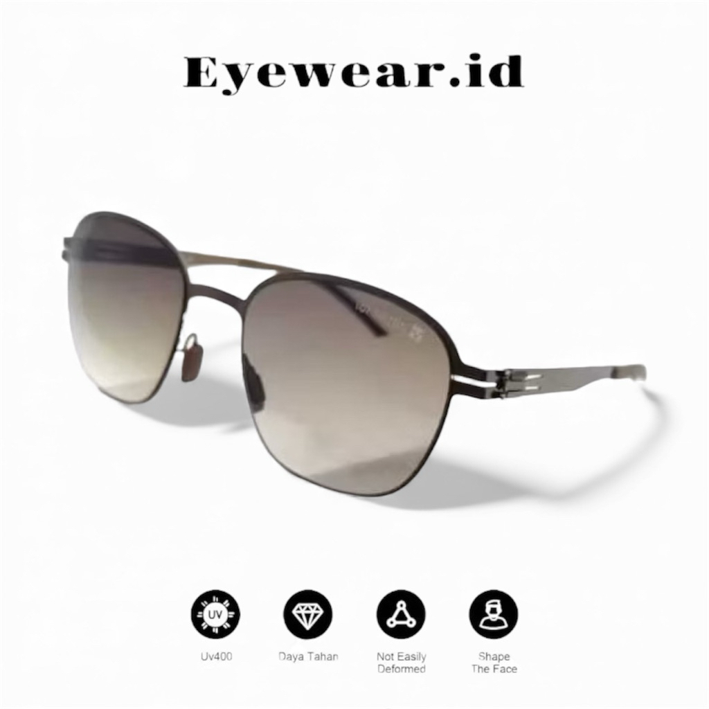 Kacamata Hitam Fashion Gaya Trendy Pria Wanita Terlaris IC BERLIN 1902 Lensa Anti UV Frame Titanium