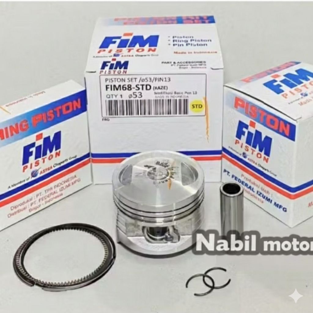 PISTON KIT SEHER SET KAZE PIN 13 FIM68 53mm 53.5mm 54mm 54.5mm 55mm