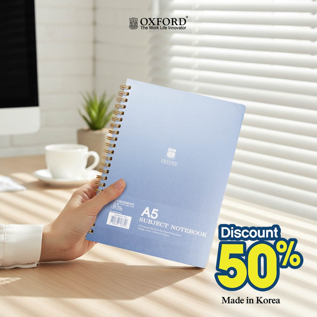 Oxford Notebook Spiral A5 Biru - Subject Notebook 70 Lembar