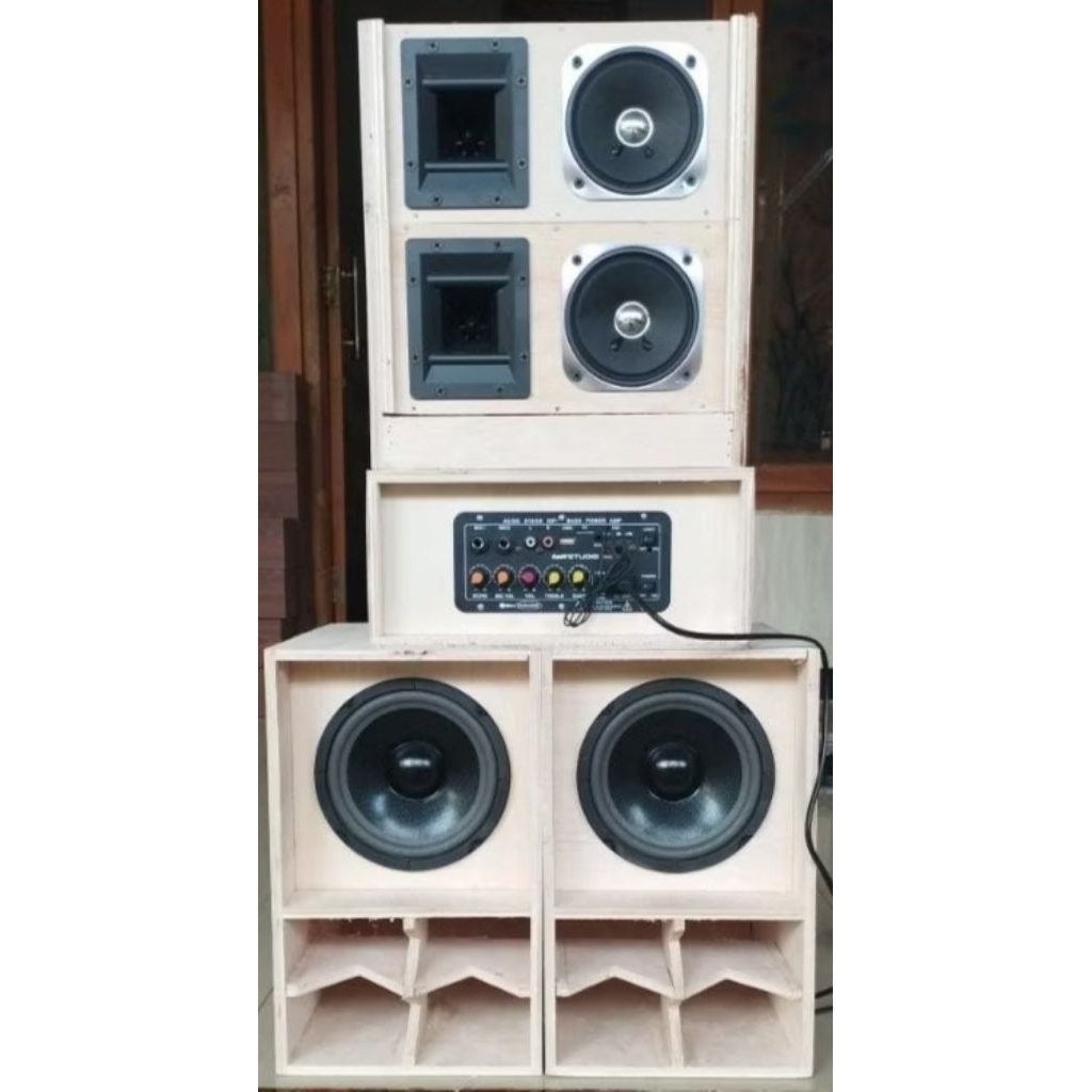 miniatur sound sistem 6 inch siap bunyi / paket siap bunyi miniatur sound 6in