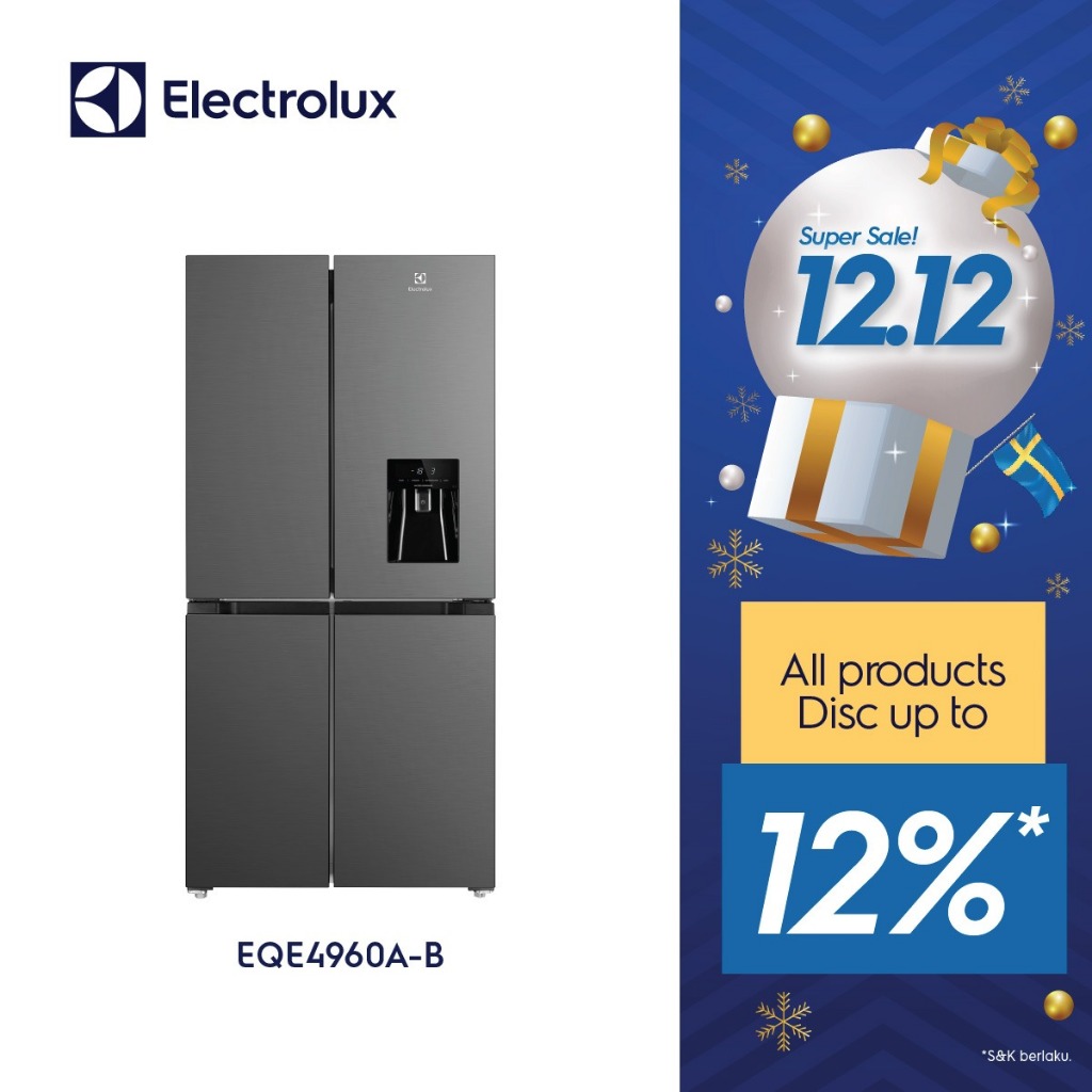 Electrolux EQE4960A-B Kulkas 4 Pintu Hitam