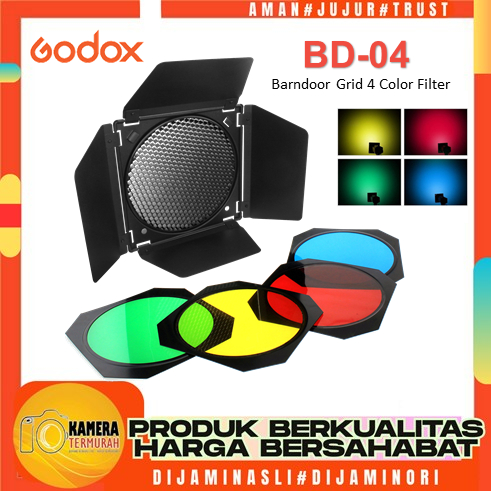 Godox BD-04 Barndoor Honeycomb Grid 4 color filter sl60w sk400 sl60