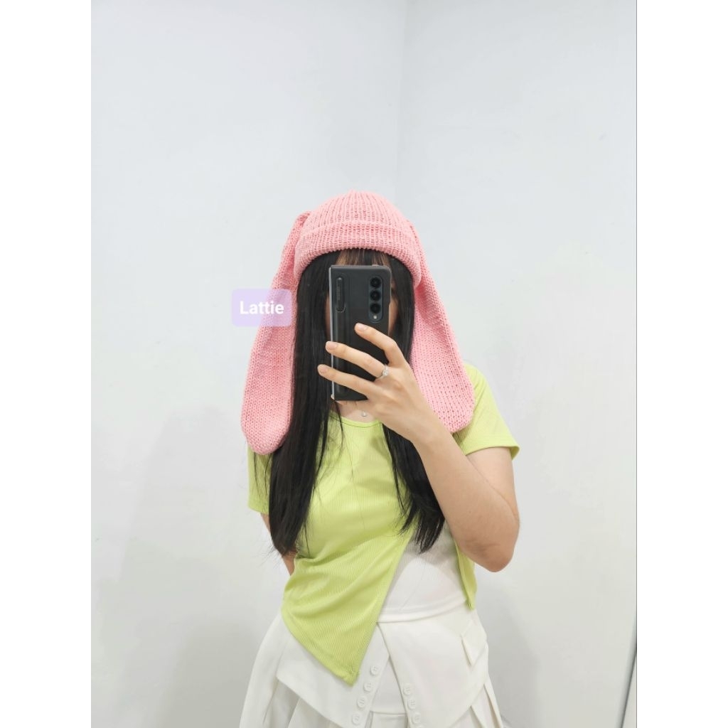 HANDMADE LOVERBOY NEW JEANS BUNNY EAR BEANIE HAT/STRAYKIDZ HAT/BALCKPINK HAT/NCT HAT/TOPI KELINCI LU
