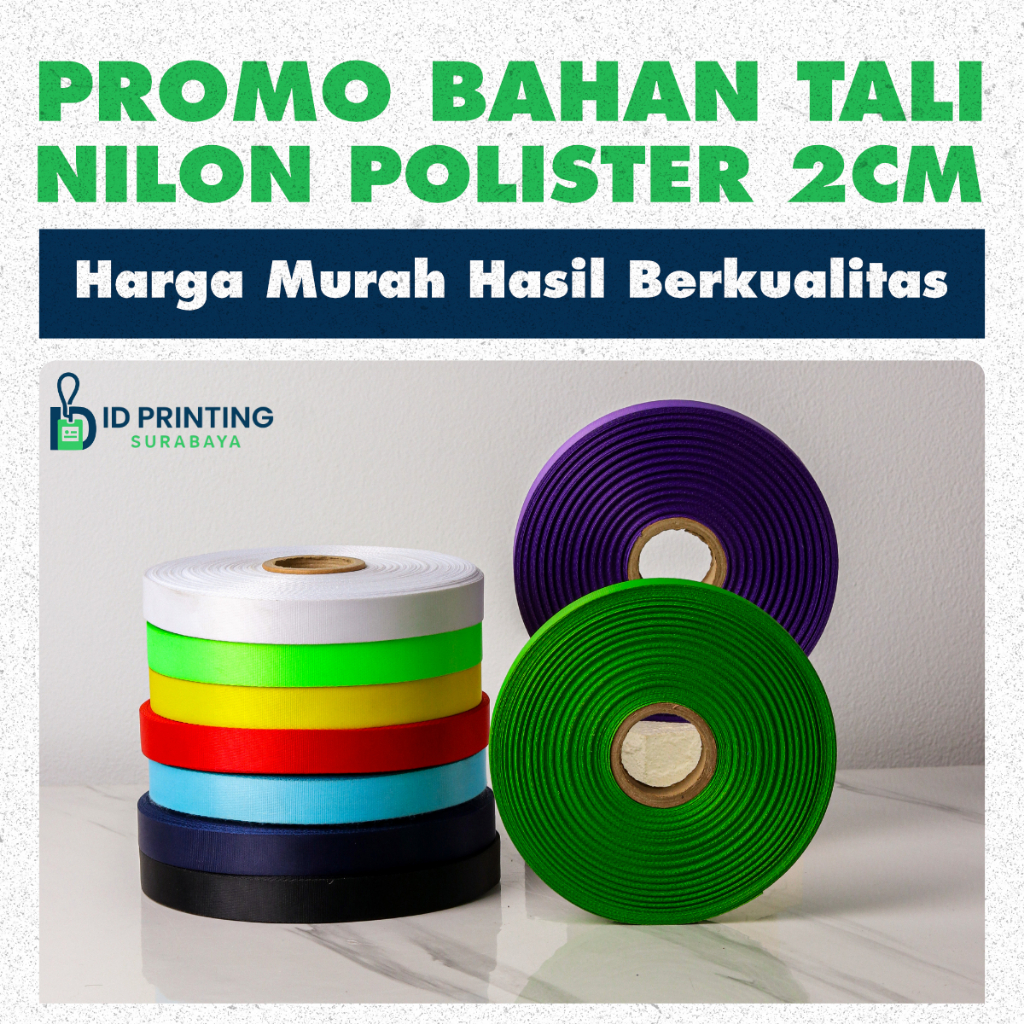 Bahan Nylon Roll / Bahan Tali Pita Kalung Lanyard Nylon Roll 2CM Banyak Warna