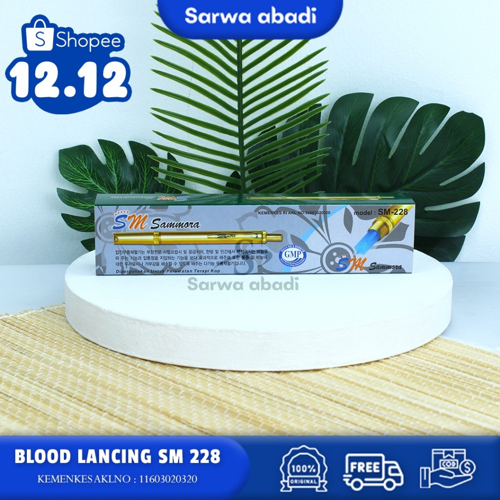 Lancing Device Gold Sammora Pena Bekam SM 228 Alat Terapi Bekam Komplit Pen Bekam Sammora Emas Ori