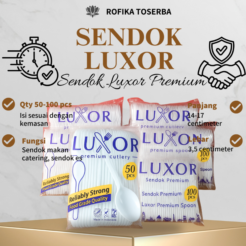 [ISI 100PCS] Sendok Makan Putih Berkualitas dan Tebal Merk Luxor