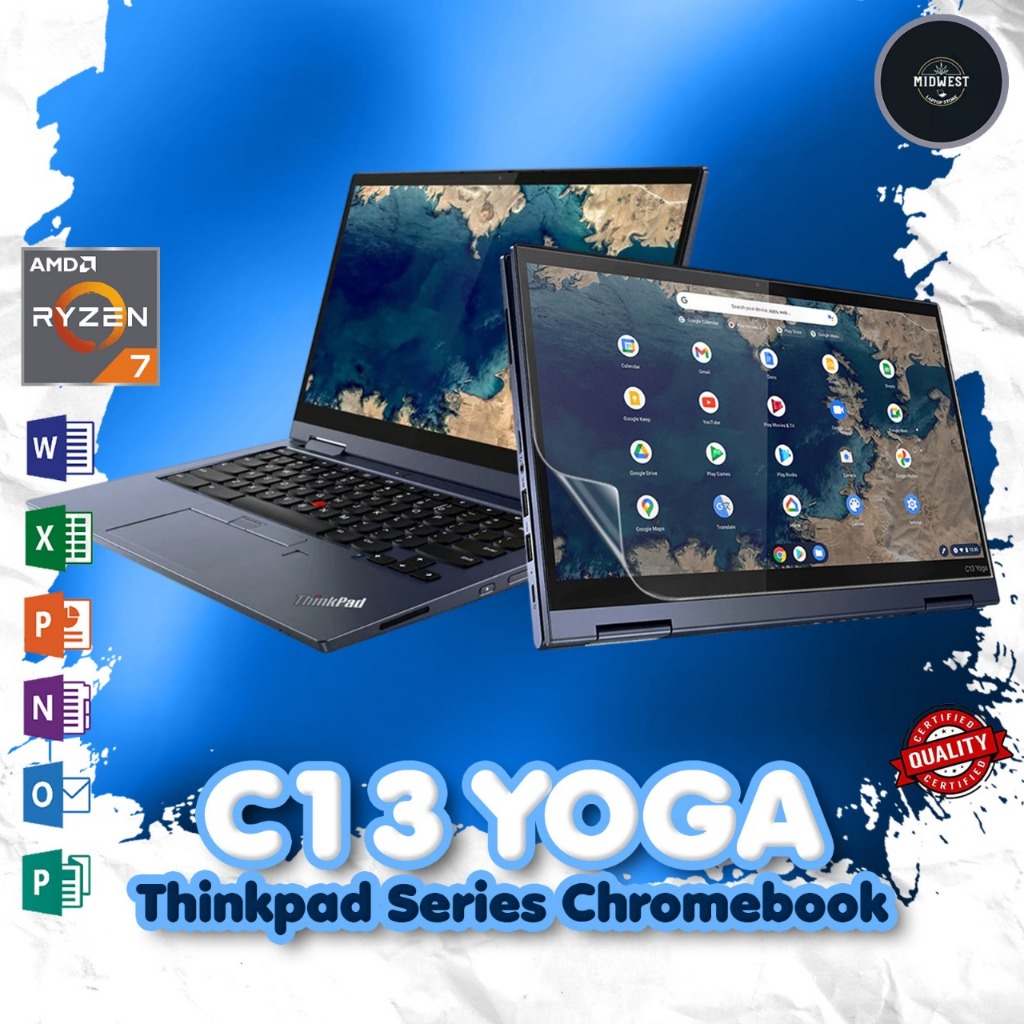 Lenovo Thinkpad C13 Yoga Touch Chromebook Ryzen 5 3500C RAM 8GB SSD 256GB Bergaransi