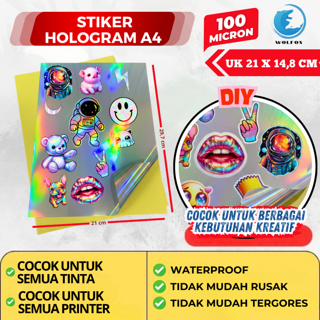 KERTAS STIKER HOLOGRAM INKJET UKURAN A4 ANTI AIR