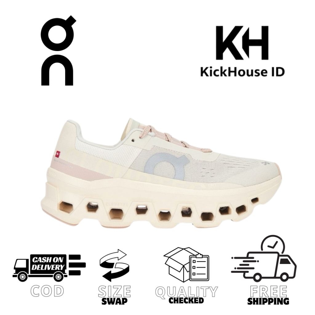 Sepatu Running On Cloud Monster Moon Fawn Pink Women Training Best Sneakers