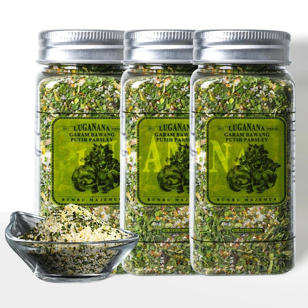 Parsley Bawang Putih Premium 110g 2PCS LUGANANA Rendah Lemak Gula Bumbu Diet untuk Steak Salad