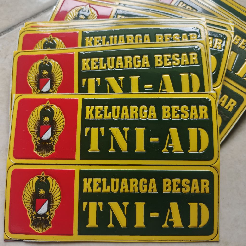 stiker embos(timbul) nopol mobil logo TNI AD