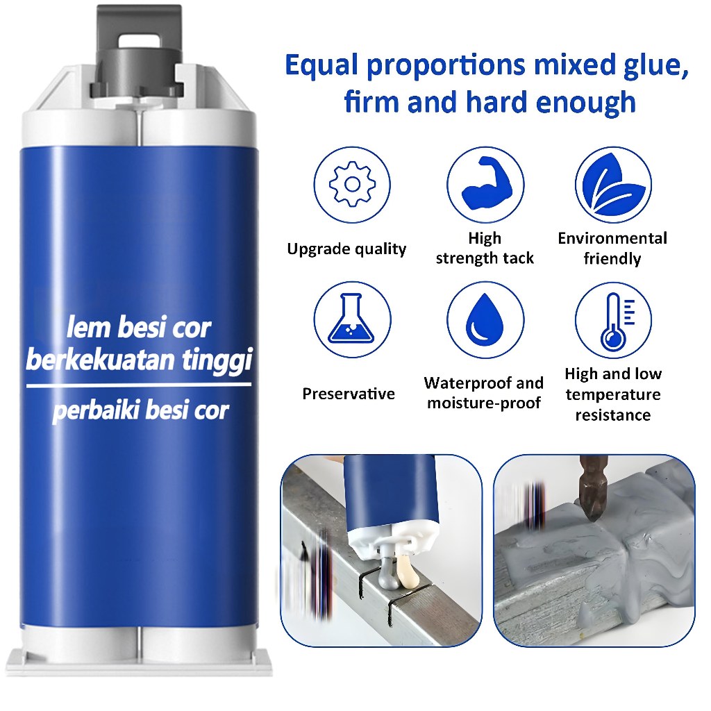 100 Gram Lem Besi AB TahanPanas Industrial Metal Repair Glue / LemAB SUper Kuat / Lem Perekat Besi /