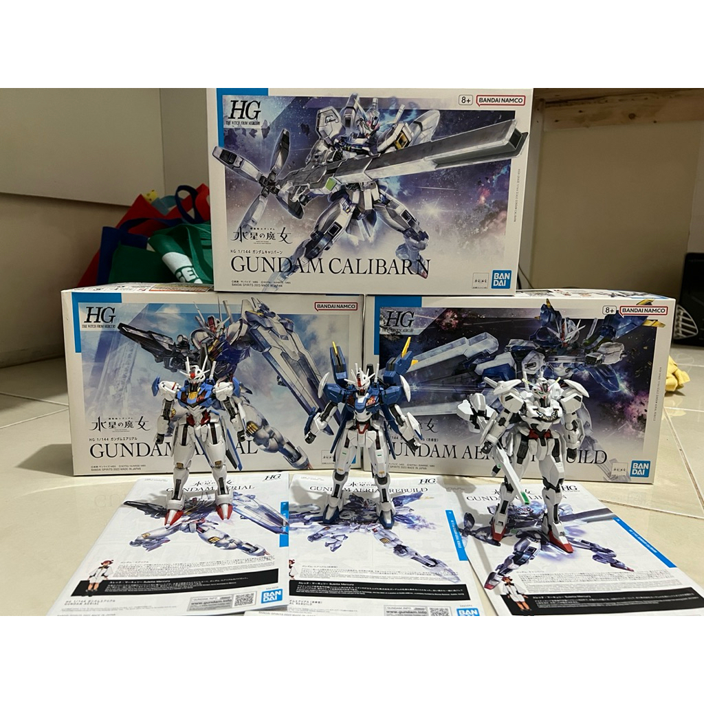 Set HG WFM Gundam Aerial, Aerial Rebuid, Calibarn Sudah Rakit BANDAI