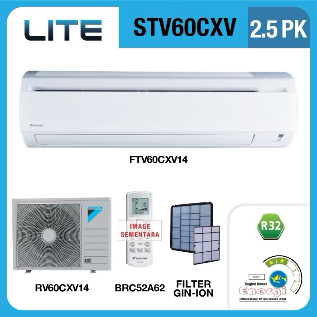 AC DAIKIN SPLIT STANDART MALAYSIA 2.5 PK STV60CXV