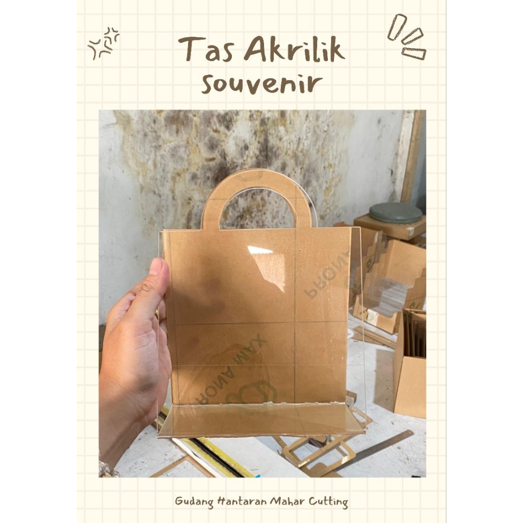 Tas Akrilik Wadah Souvenir 15*15 cm