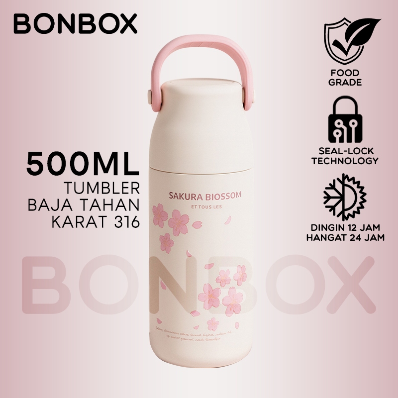 [FREE BOX EKSKLUSIF] BONBOX Tumbler Stainless Steel 316 Premium 500 mL - Botol Minum Thermal Anti Tu