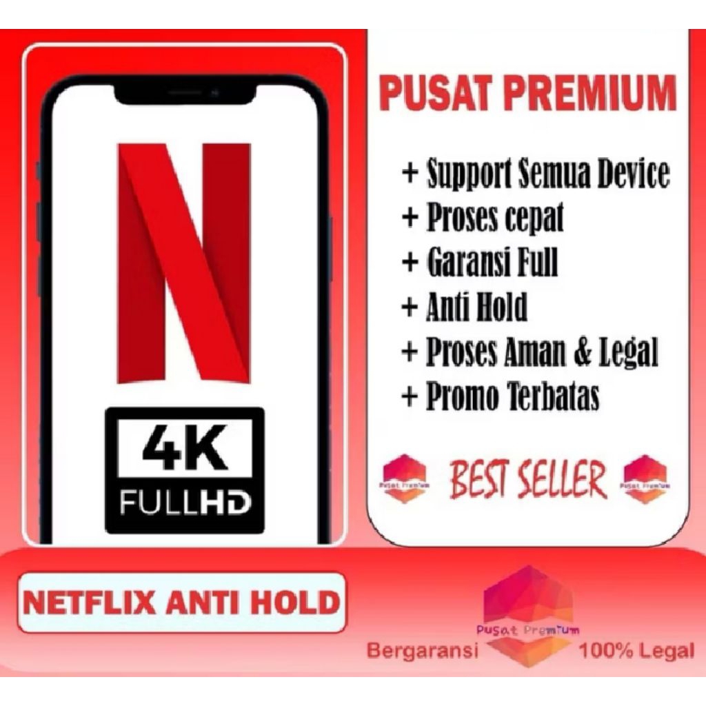 Akun Netflix Premium 1 Bulan, Private, Full Akses