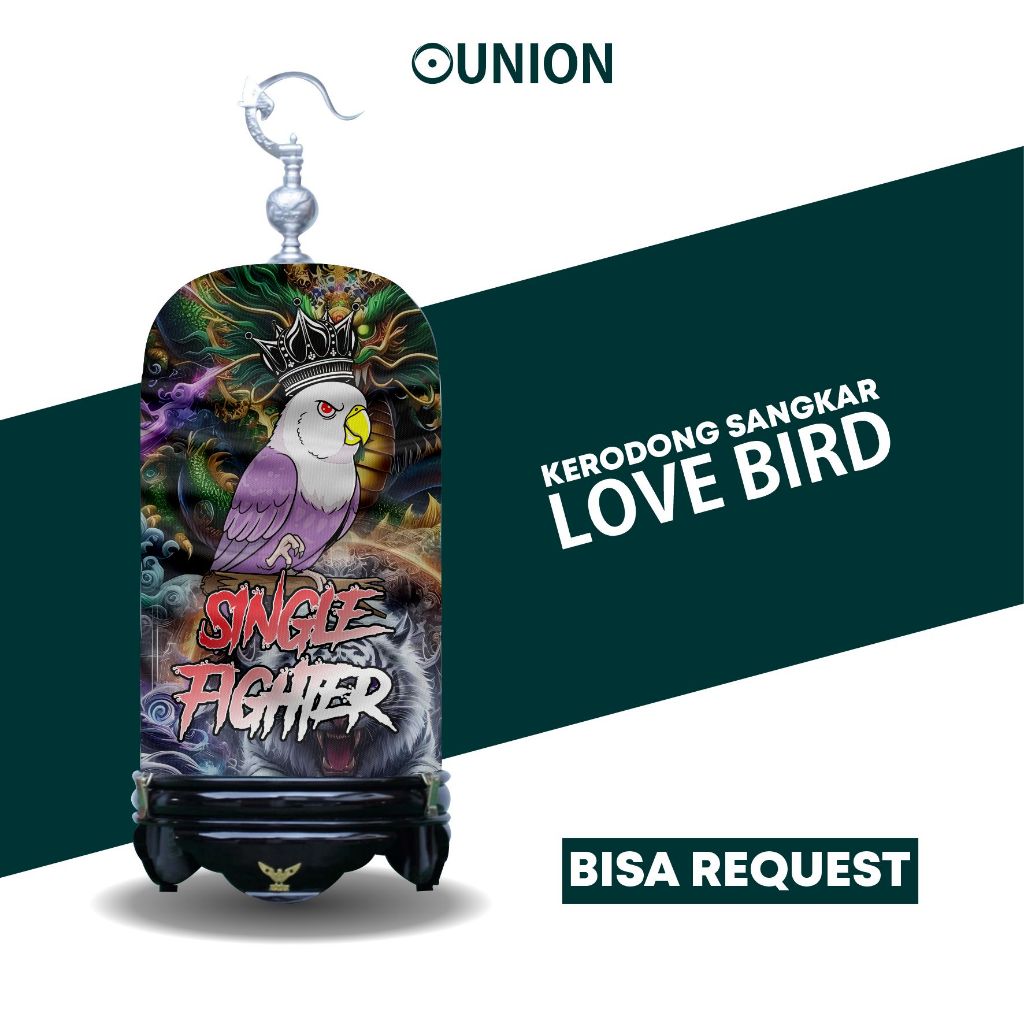 Lovebird Kerodong Custom Full Printing Bahan Jersey