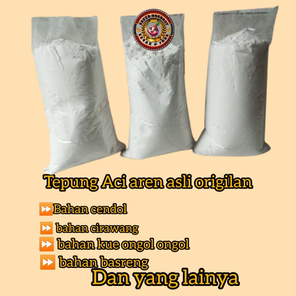 tepung Aci asli dari sari Pati pohon aren/kawung pengiriman langsung dari pabrik