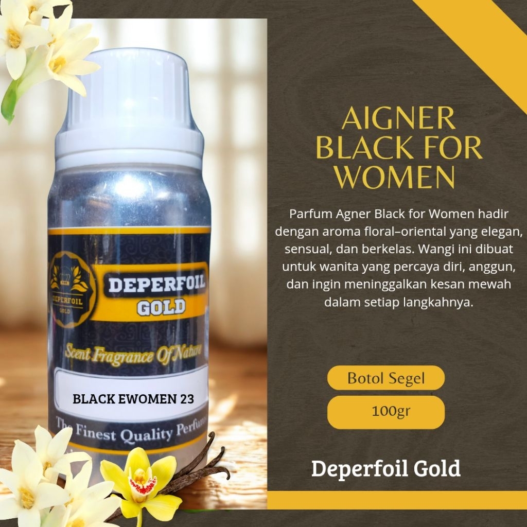 Bibit Parfum Aigner Black for Women – Wangi Elegan, Sexy  | Parfum Wanita Premium Deperfoil Gold
