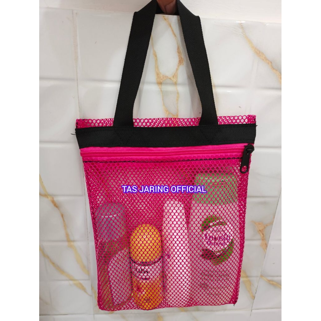 Tas Jaring Tempat Bedak Bayi Kosmetik / Totebag Mini Serbaguna Tempat Sabun Mandi Travelling Organiz