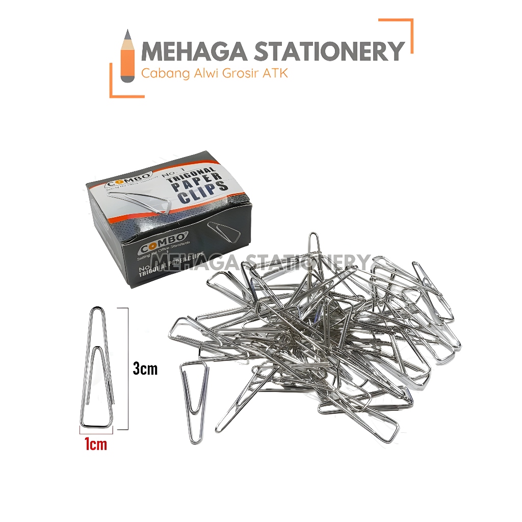Paper Clip Besar Trigonal No.1 Silver Combo