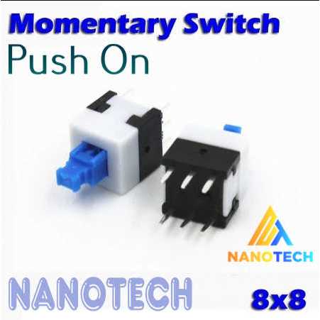 Switch 8x8 Momentary Switch 8*8 mm 6 Kaki Push On Biru Putih