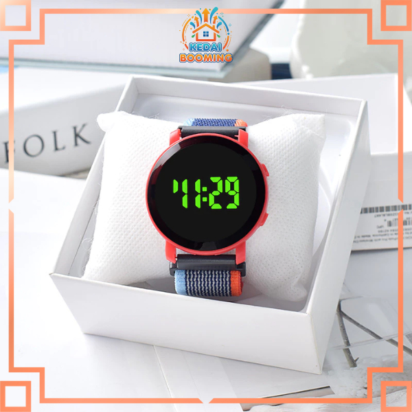 J206 Jam bulat Digital Watch Strap Kanvas Jam Tangan LED Jam Tangan Kanvas