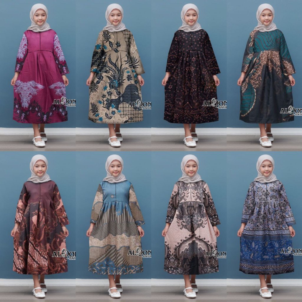 Baju Batik Anak Perempuan Usia 2-12 Tahun - Dress Anak - Gamis Batik Anak