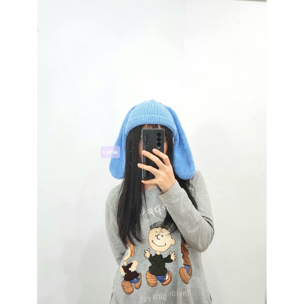 HANDMADE NAM YEJUN PLAVE BUNNY BEANIE/BBUU PLAVE/LOVERBOY NEW JEANS BUNNY EAR BEANIE HAT/STRAYKIDZ H