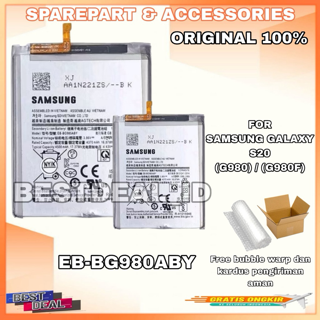 Batre Baterai Hp Samsung Galaxy S20 G980 / G980F Baterai Samsung EB-BG980ABY 4000mAh Original (bestd