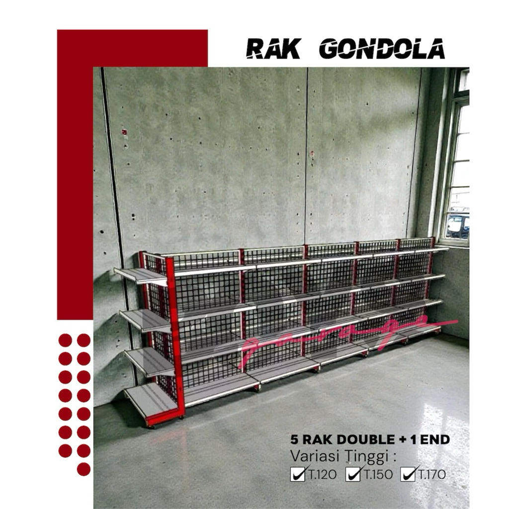 Rak Minimarket 6 Paket Hemat - 5 Susun ,6 Rak minimarket 1 Starting - 4 Jointing & 1 Rak END