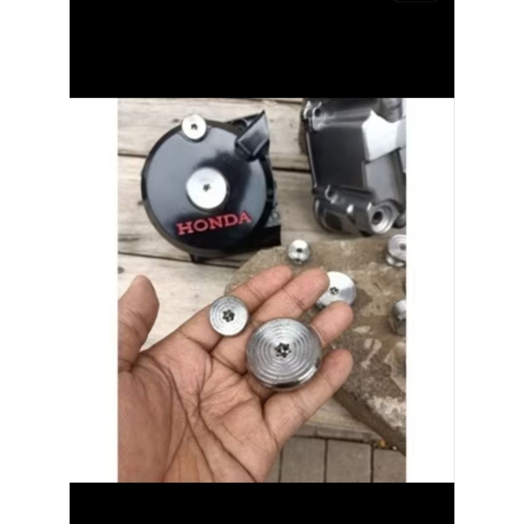 BAUT KANCING MAGNIT SAMPING BESI CHROME / MONEL BAUT TUTUP KANCING MAGNET PNP HONDA CB GL100