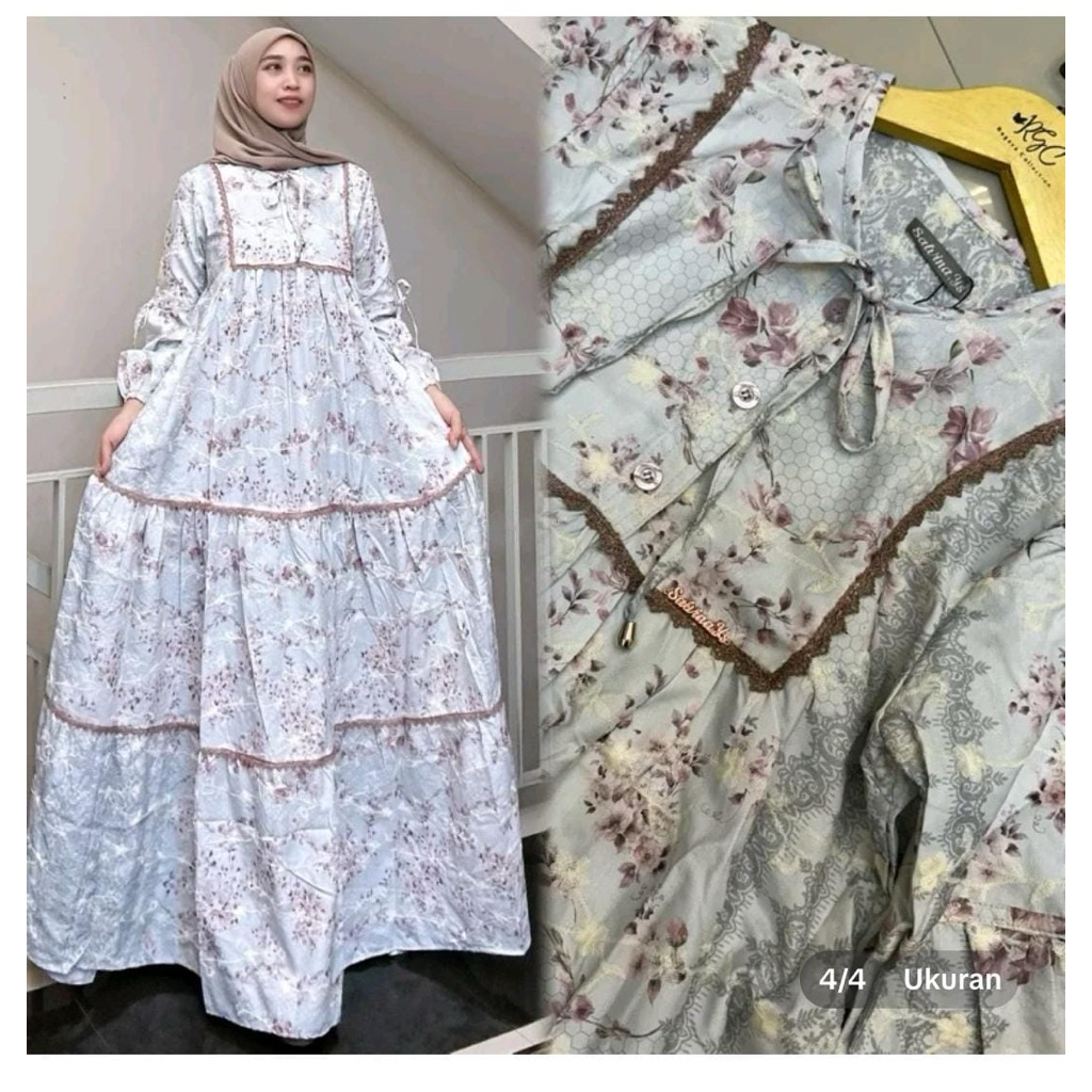 Gamis salvina katun bordir terbaru