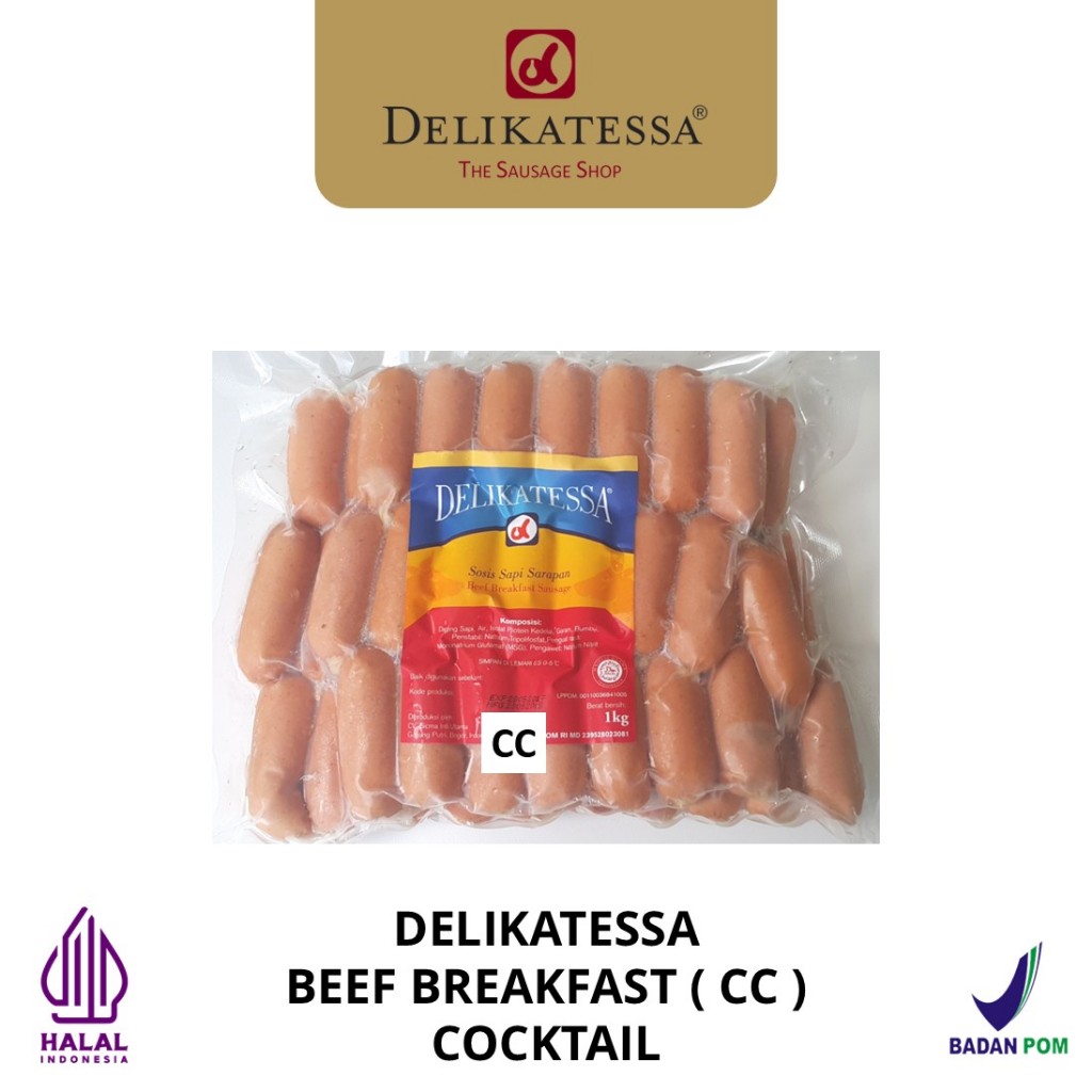 Delikatessa Beef Breakfast Cocktail CC (1KG) Sosis Sapi Sarapan Hotel Cocktail Mini Halal Bakar Gore