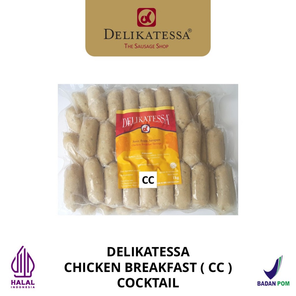 Delikatessa Chicken Breakfast Cocktail CC (1KG) Sosis Ayam Sarapan Hotel Cocktail Mini Halal Bakar G