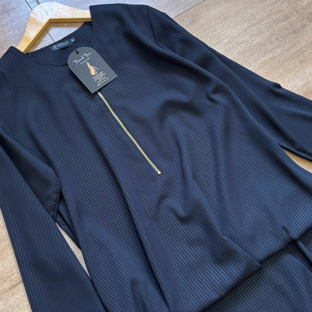 royale - Sahla abaya  embos motif stripe premium (motif garis stripe) abaya lebaran