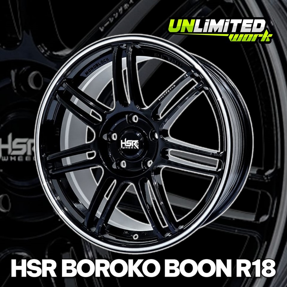 Velg HSR Boroko Boon R18 Single PCD 5X120 Untuk BMW F30 M3 E36 E46 Tampilan Sporty Velg Ring 18