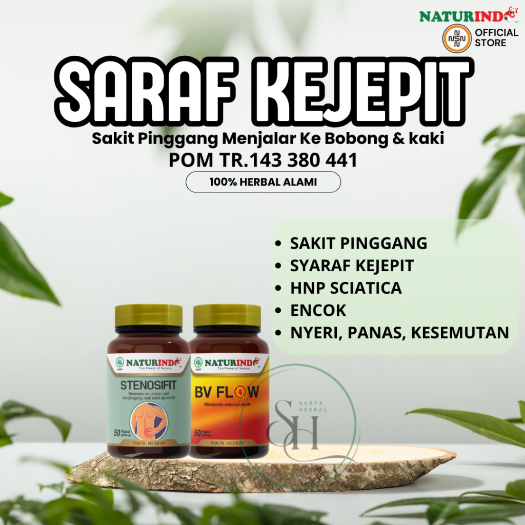 Obat Sakit Pinggang Sakit Bokong Menjalar Ke Kaki Saraf Kejepit Skiatika Ampuh Stenosifit NATURINDO