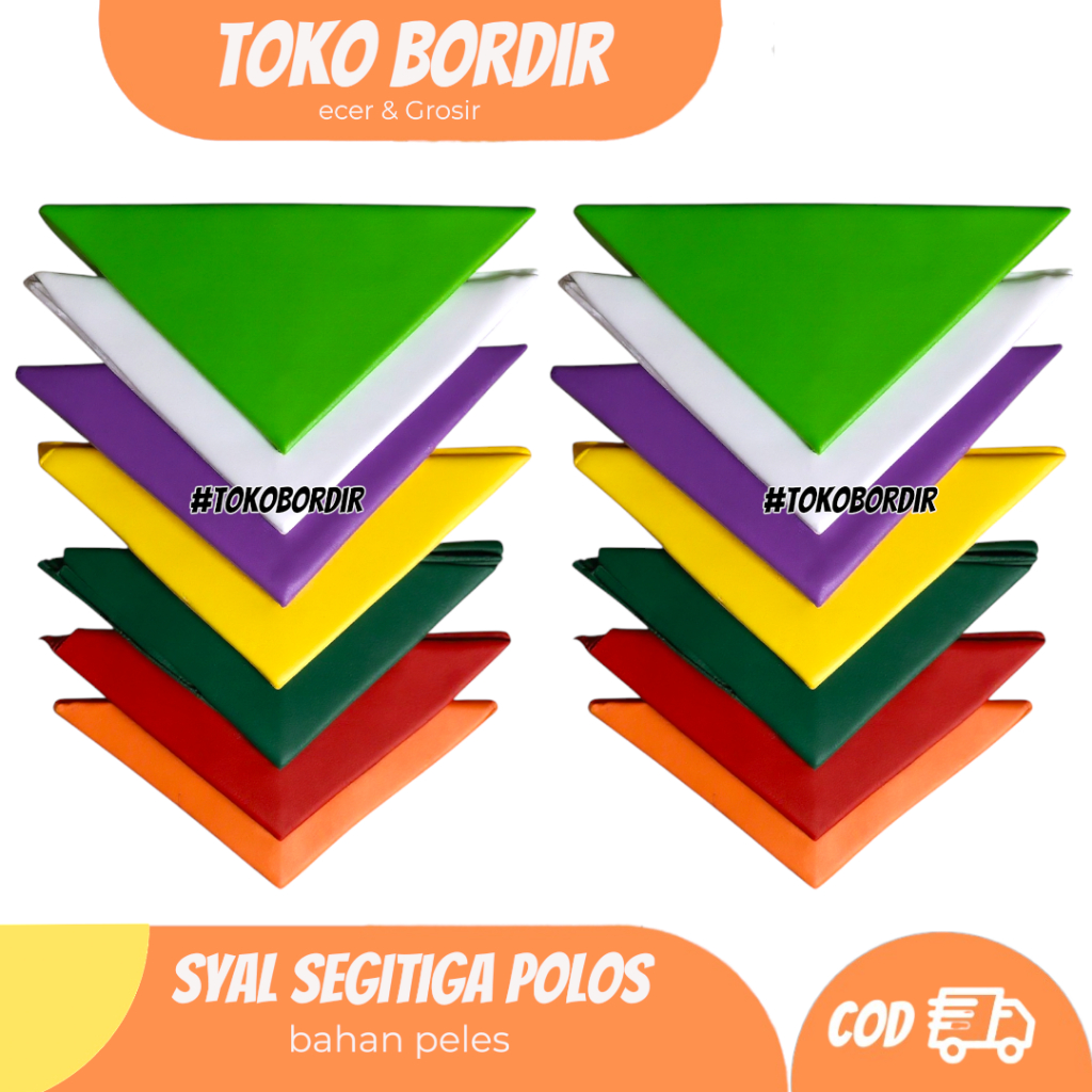 Syal segitiga polos lengkap (dewasa)