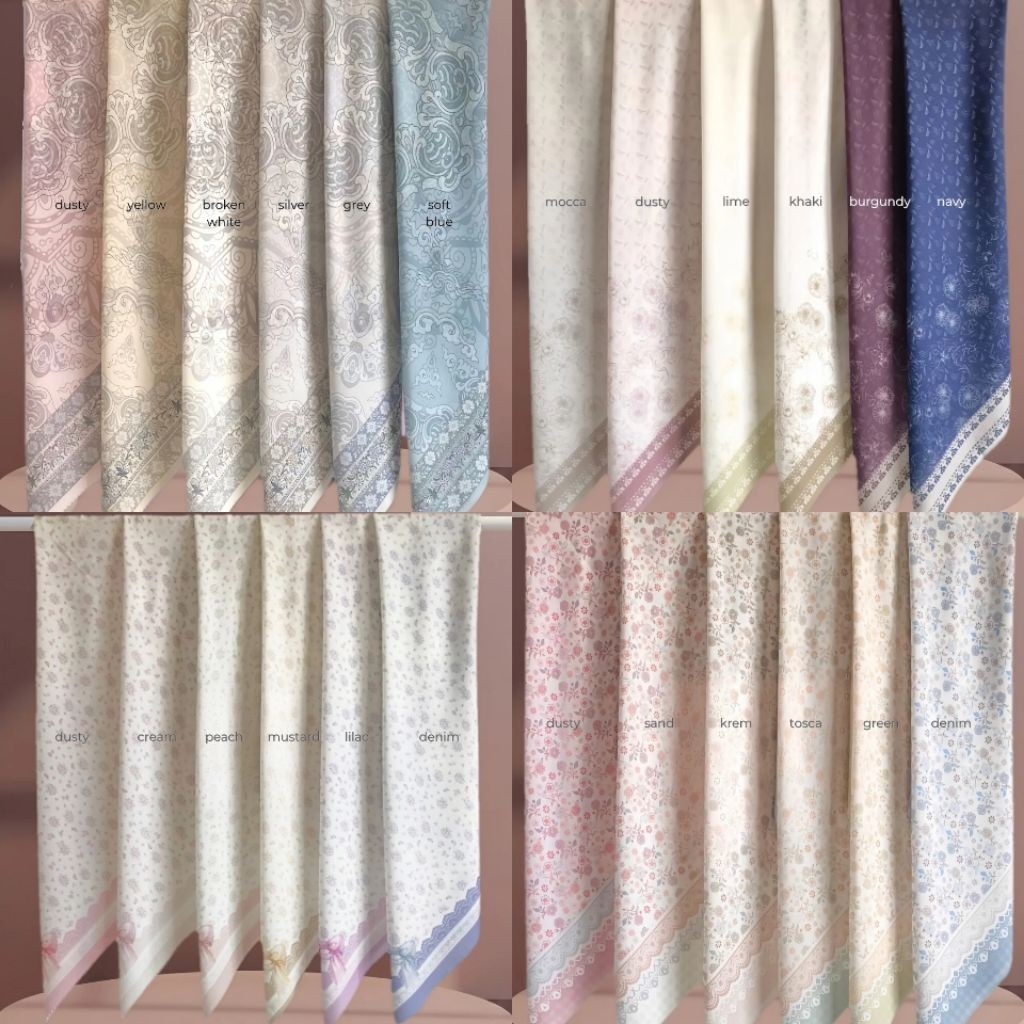 (PART 3) 140 cm 150 cm KERUDUNG MOTIF SEGI EMPAT BY DARDA`, HIJAB, MOTIF PRINTING PASTEL BAHAN VOAL 