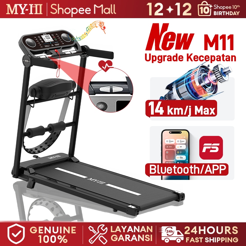 MY-HI Treadmill electric low watt M10  BB 260kg Treadmill Portable listrik lipat Walking Pad Running