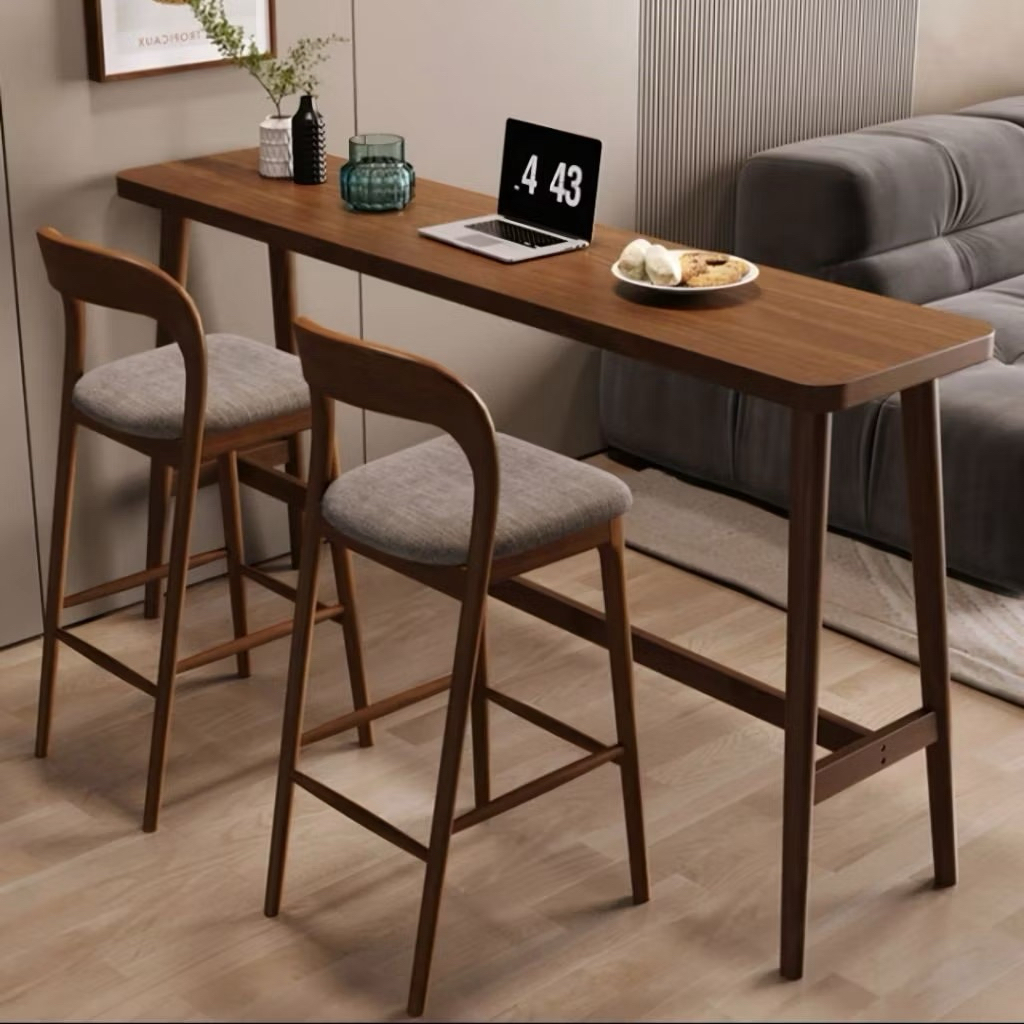 meja bar panjang kayu jati minimalis / meja bar tinggi 100cm kayu jati / meja cafe bar kayu jati