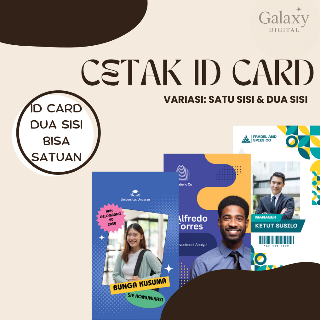 ID Card PVC Custom | Kartu Nama PVC SATUAN BIASA UV PRINT LASER