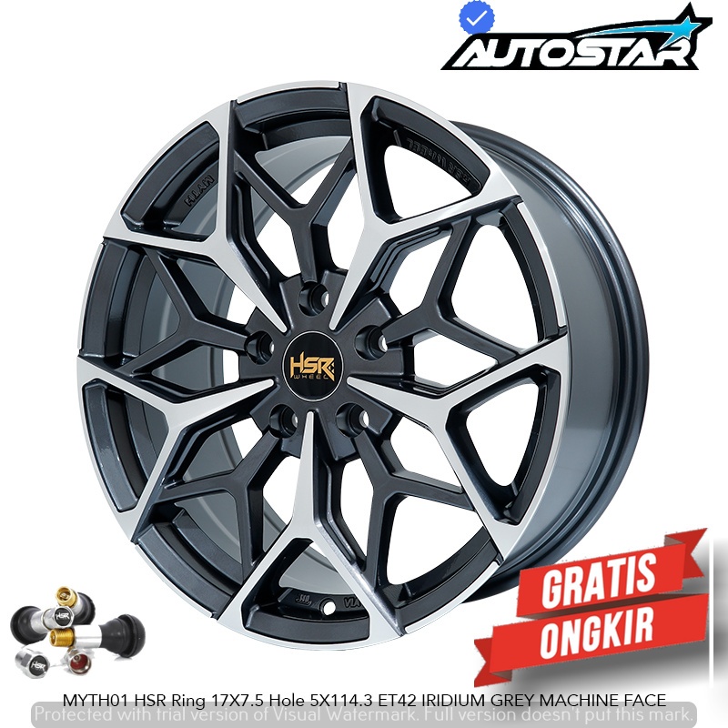 VELG MOBIL ERTIGA XL7 SUZUKI FRONK INNOVA CAMRY HARRIER HSR MYTH01 R17 PCD 5X114,3 GREY POLISHED