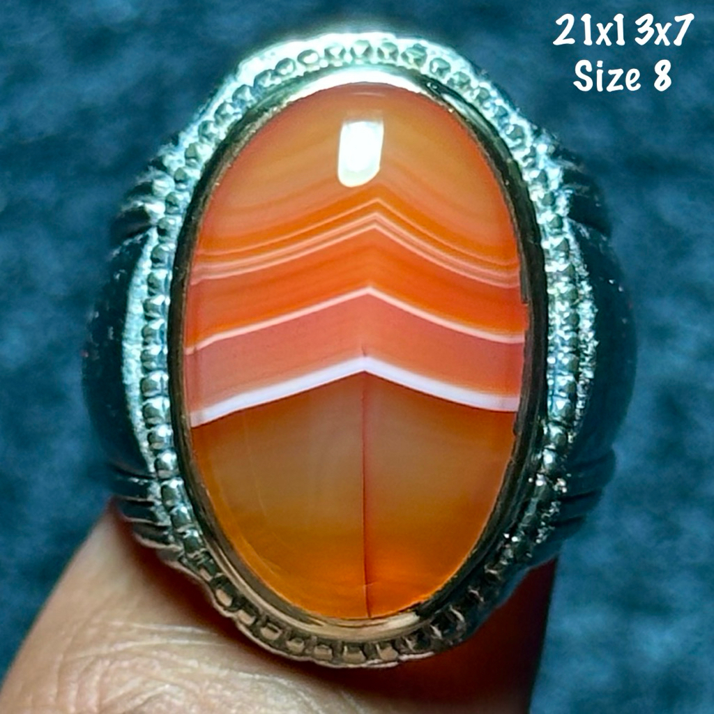 Cincin Batu Akik Natural Sulaiman Junder Susup Jarum Kristal (asli alam)
