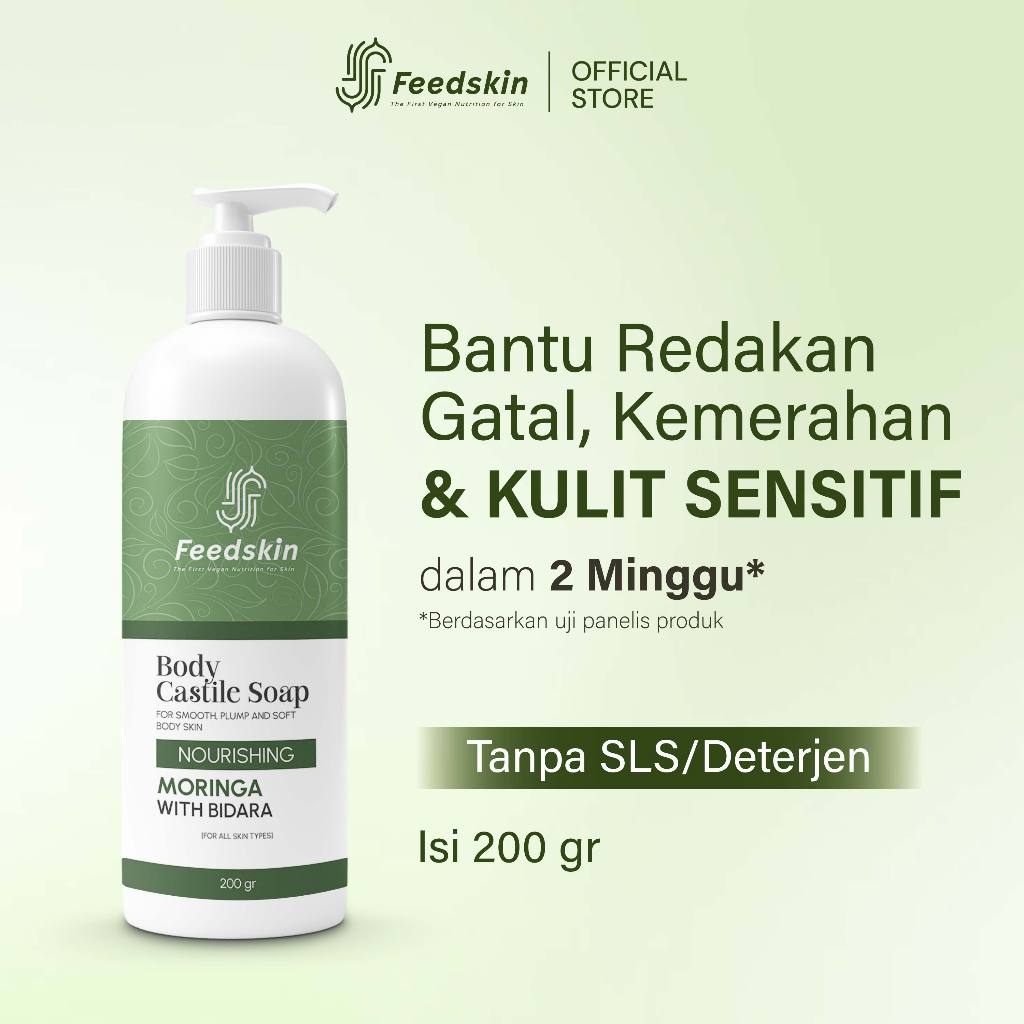 FEED SKIN Body Castile Soap Moringa with Bidara for NOURISHING | Sabun Gatal Lipatan | Sabun Kulit S