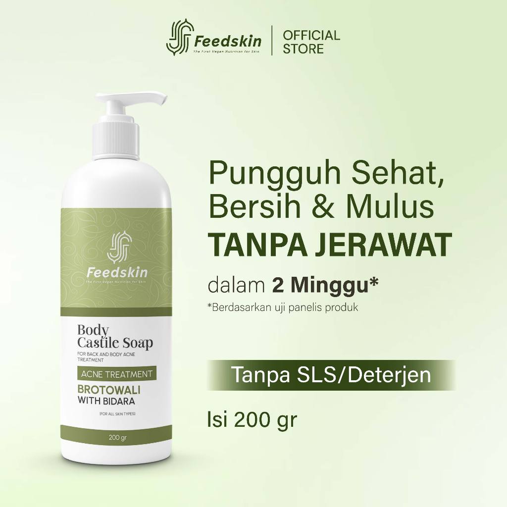 FEED SKIN Body Castile Soap Brotowali with Bidara for ACNE TREATMENT | Sabun Jerawat Punggung | Sabu